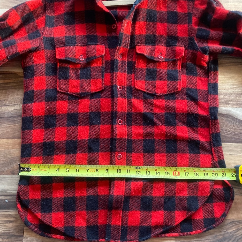 Vintage Woolrich Wool Buffalo Plaid Button Down Shirt Jacket - Picture 5 of 10